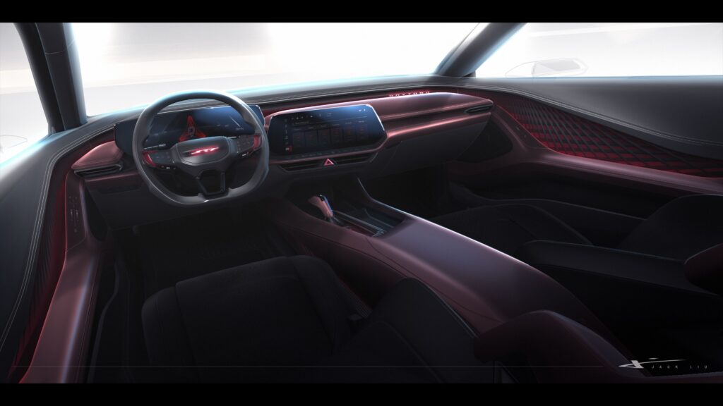 Dodge Charger Daytona SRT Concept interior design sketch.