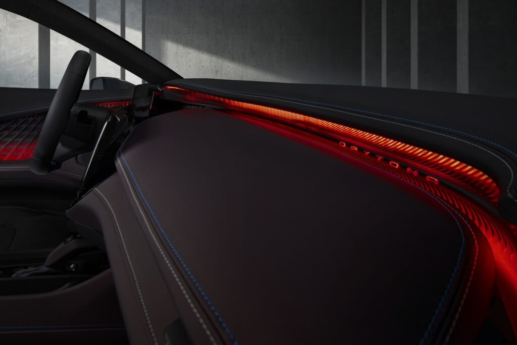 A parametric texture unites the interior of the Dodge Charger Da