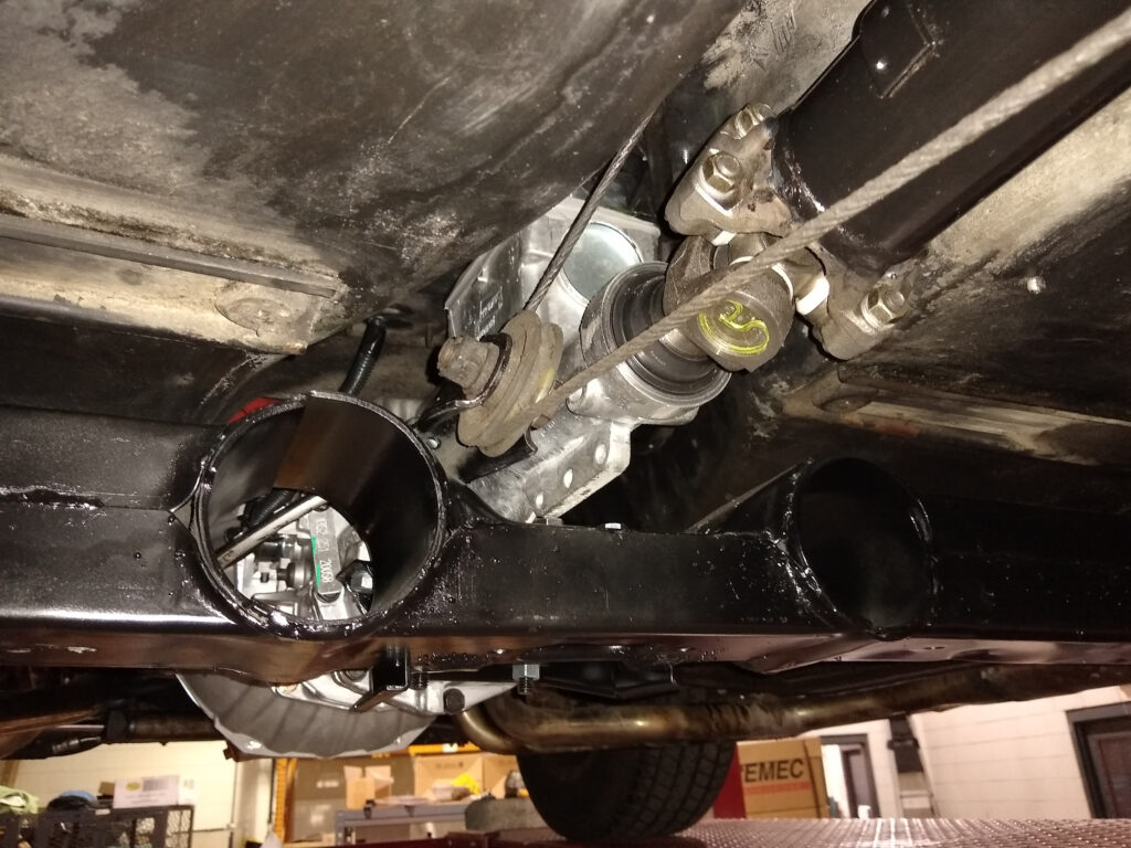 13 E brake cable transmission and driveshaft clearance T5 Installed 300dpi