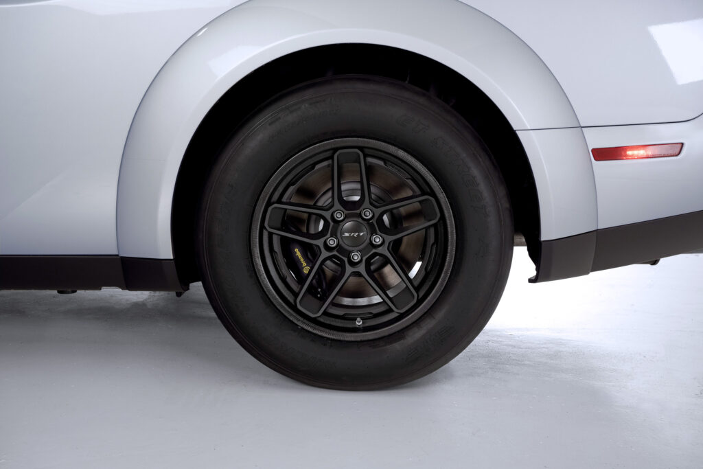The optional Lacks Enterprises carbon fiber wheels shed weight f