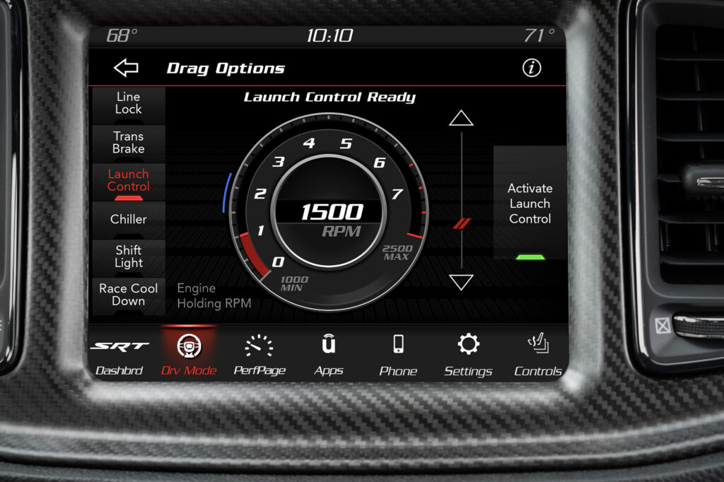 The Launch Control feature of the 2023 Dodge Challenger SRT Demo